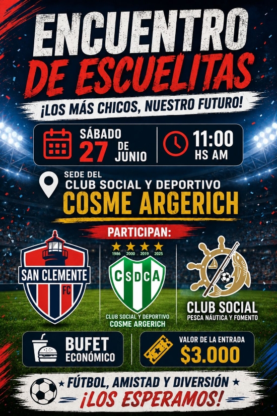 La escuelita de fútbol del Club de Pesca participó de un nuevo encuentro en San Clemente