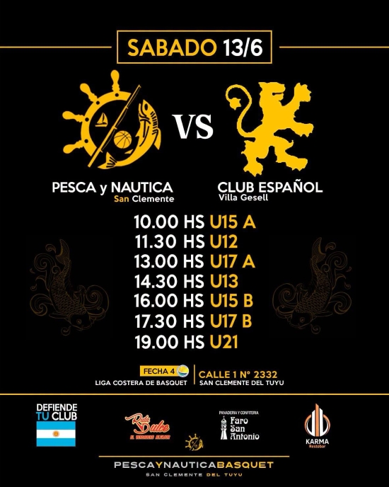 Se disputó la 4° fecha del Torneo Zonal de Básquet en el Club de Pesca