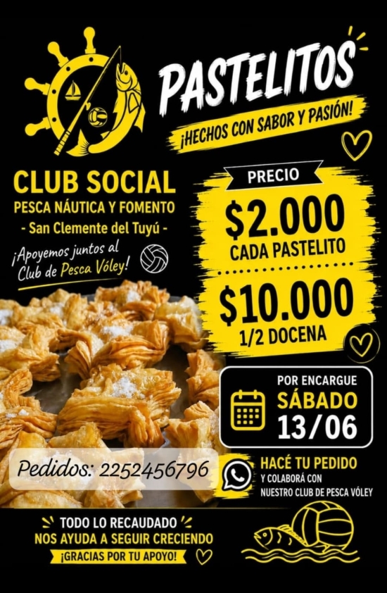 Vóley del Club de Pesca organiza una venta de pastelitos para recaudar fondos