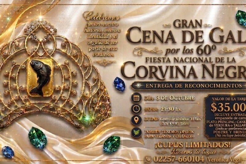 Gran Cena de Gala para celebrar los 60 años de la Fiesta Nacional de la Corvina Negra