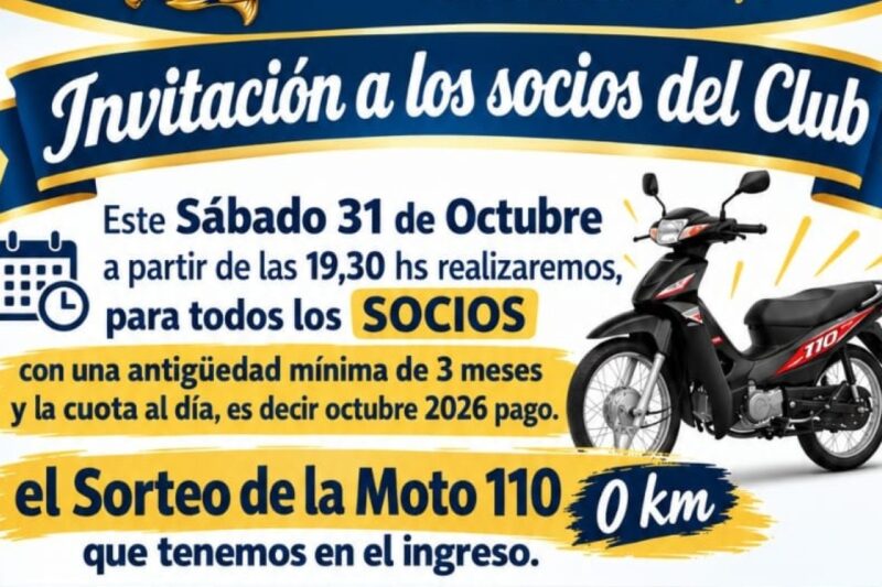 Este sábado se sortea la moto entre los socios del Club